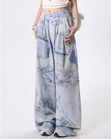 Boogzel Apparel Denim Effect Print Trousers, view 2