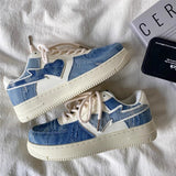 Boogzel Apparel Denim Heart Aesthetic Sneakers, view 3