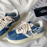 Boogzel Apparel Denim Heart Aesthetic Sneakers, view 5