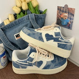 Boogzel Apparel Denim Heart Aesthetic Sneakers, view 6