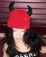 Boogzel Apparel Devil Horns Knit Beanie Hat, view 2