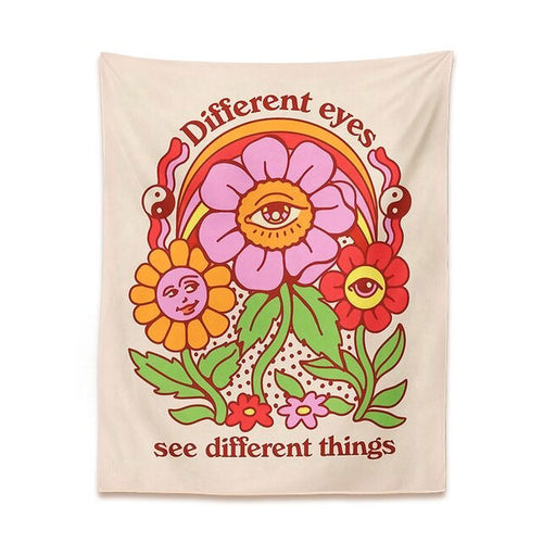 Boogzel Apparel Different Eyes See Different Things Tapestry