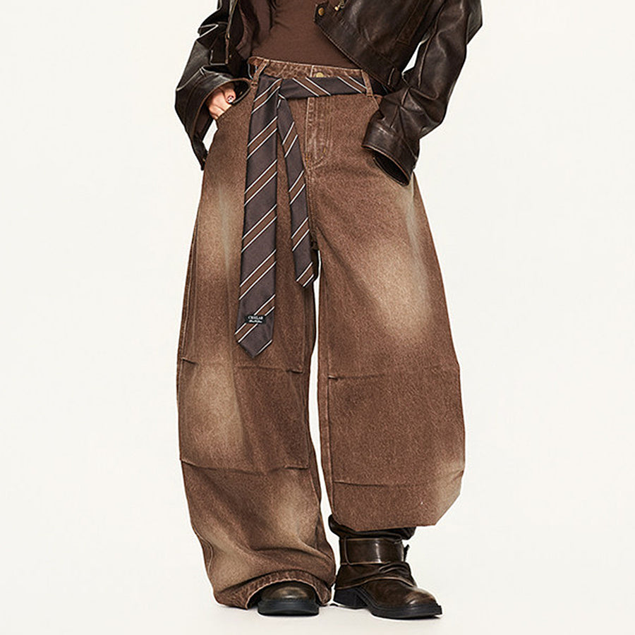 Boogzel Apparel Dirty Business Washed Baggy Wide Leg Jeans