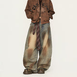 Boogzel Apparel Dirty Business Washed Baggy Wide Leg Jeans, view 5