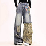Boogzel Apparel Distressed Camouflage Patchwork Jeans, view 2