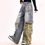 Boogzel Apparel Distressed Camouflage Patchwork Jeans, view 3