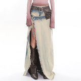 Boogzel Apparel Distressed Denim Maxi Skirt, view 2