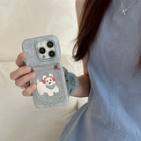 Boogzel Apparel Dog Embroidered Denim iPhone Case, view 2