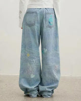 Boogzel Apparel Dog Print Wide Leg Jeans, view 5
