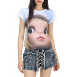 Boogzel Apparel Doll Face Print T-Shirt, view 2