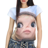 Boogzel Apparel Doll Face Print T-Shirt, view 3