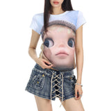 Boogzel Apparel Doll Face Print T-Shirt, view 4