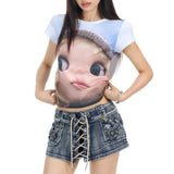 Boogzel Apparel Doll Face Print T-Shirt, view 5