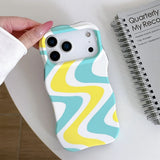 Boogzel Apparel Dopamine Aesthetic Wavy Stripe iPhone Case, view 4