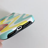 Boogzel Apparel Dopamine Aesthetic Wavy Stripe iPhone Case, view 5