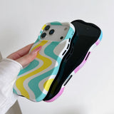 Boogzel Apparel Dopamine Aesthetic Wavy Stripe iPhone Case, view 6