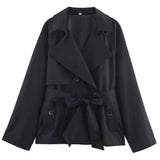 Boogzel Apparel Double Breasted Belted Trench Coat, view 2
