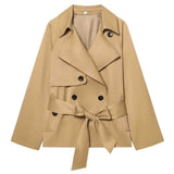 Boogzel Apparel Double Breasted Belted Trench Coat, view 3