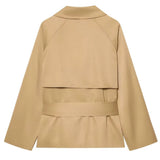 Boogzel Apparel Double Breasted Belted Trench Coat, view 4