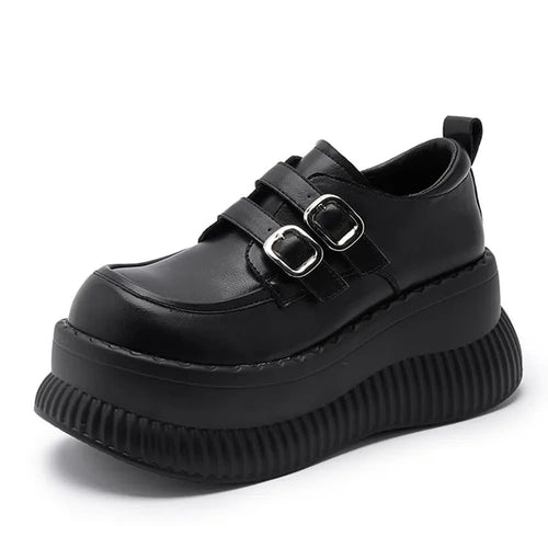 Boogzel Apparel Double Buckle Space Platform Shoes
