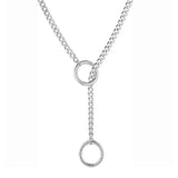 Boogzel Apparel Double Ring Drop Chain Necklace, view 2