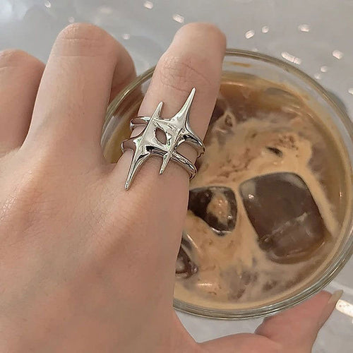 Boogzel Apparel Double Star Aesthetic Ring