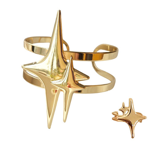 Boogzel Apparel Double Star Ring & Bracelet Set