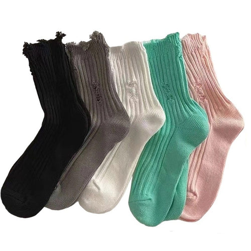 Boogzel Apparel Downtown Girl Destroyed Socks