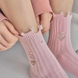 Boogzel Apparel Downtown Girl Destroyed Socks, view 3