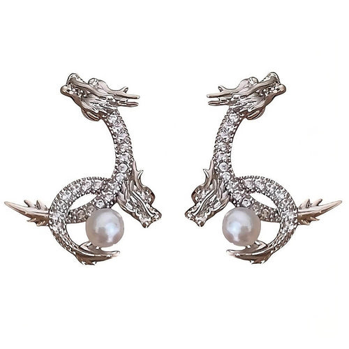 Boogzel Apparel Dragon Pearl Earrings