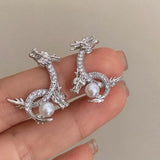 Boogzel Apparel Dragon Pearl Earrings, view 3