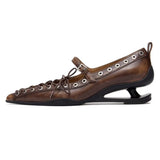 Boogzel Apparel Drama Dealer Lace-Up Pointed Toe Heels, view 4