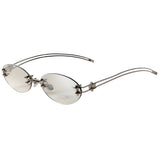 Boogzel Apparel Drama Dealer Oval Rimless Glasses, view 2