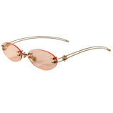 Boogzel Apparel Drama Dealer Oval Rimless Glasses, view 4