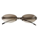 Boogzel Apparel Drama Dealer Oval Rimless Glasses, view 6