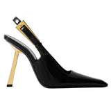 Boogzel Apparel Drama Dealer Pointed Slingback Heels, view 4