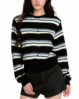 Boogzel Apparel Drama Dealer Striped Cardigan, view 2