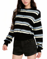Boogzel Apparel Drama Dealer Striped Cardigan, view 3