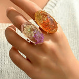 Boogzel Apparel Dried Flower Resin Ring, view 3