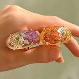 Boogzel Apparel Dried Flower Resin Ring, view 4