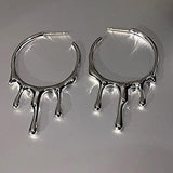 Boogzel Apparel Drop Aesthetic Hoop Earrings, view 2