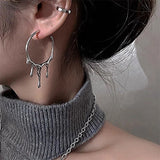 Boogzel Apparel Drop Aesthetic Hoop Earrings, view 3