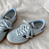 Boogzel Apparel Dusty Blue & Brown Stripe Sneakers, view 3