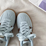 Boogzel Apparel Dusty Blue & Brown Stripe Sneakers, view 4