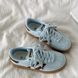 Boogzel Apparel Dusty Blue & Brown Stripe Sneakers, view 5