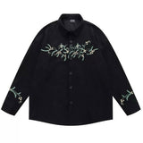 Boogzel Apparel Earthcore Aesthetic Floral Button-Up Shirt, view 2