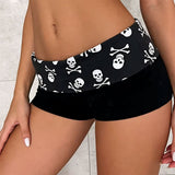 Boogzel Apparel Emo Girl Skull Mini Shorts, view 2