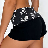 Boogzel Apparel Emo Girl Skull Mini Shorts, view 3