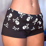 Boogzel Apparel Emo Girl Skull Mini Shorts, view 4