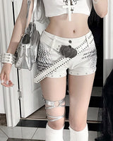 Boogzel Apparel Emo Phase Denim Mini Shorts, view 3